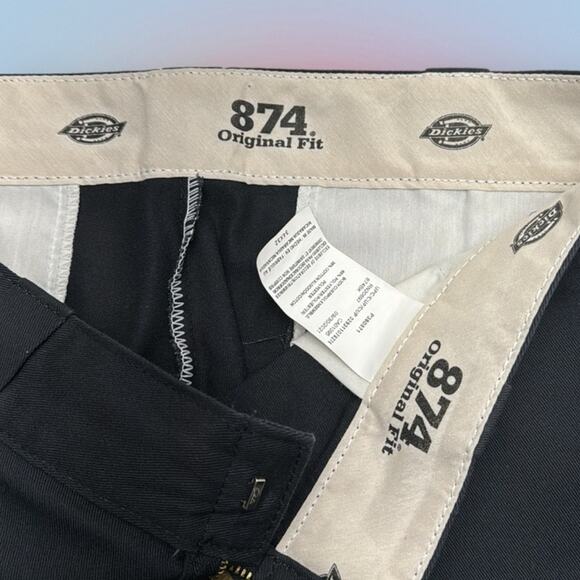 DICKIES 874 Men’s 34 x 32 Black Original Fit Pant - Picture 2 of 4